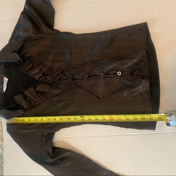 Kula collection ladies brown ruffled long sleeve top size 42 (EU) fits medium sz - Picture 12 of 12